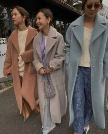 AMERI 담요 라이크 페이크 무스탕 코트