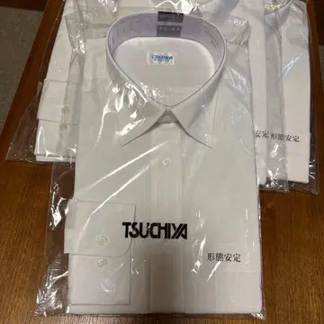 TSUCHIYA 형태 안정 화이트 긴팔 셔츠 39-82 미사용 4벌