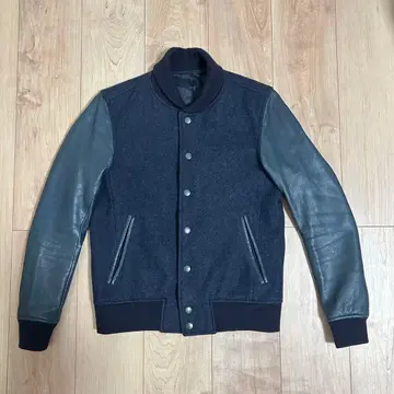 [ 새상품급 ] STUDIOUS 바시티 자켓 일본제 울 x 램 가죽 자켓
