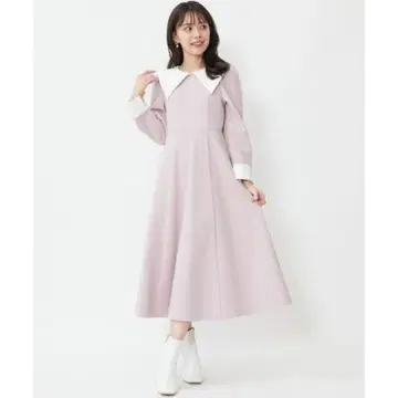 윌 셀렉션 파워 숄더 분또 원피스 핑크