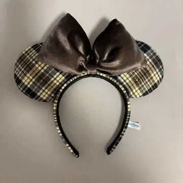 미니 마우스풍 체크 무늬 머리띠 디즈니