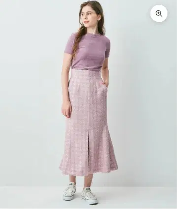 ME COUTURE 루프 트위드 머메이드 스커트