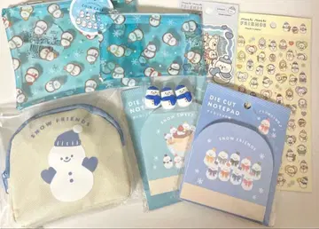 스노우맨 SnowMan 파우치 스티커 데코 부품 메모장 씰 파랑