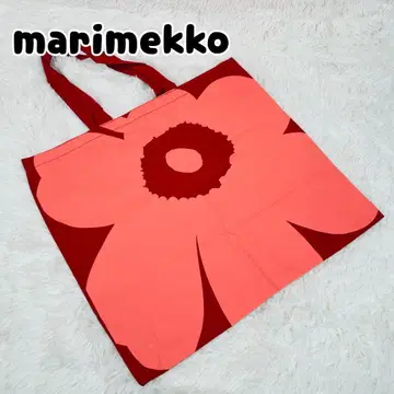 미사용 새상품 마리메꼬 우니코 패턴 패브릭 토트백 레드