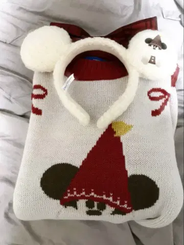 디즈니 크리스마스 릴린린 스웨터 2025 리본 머리띠 포함