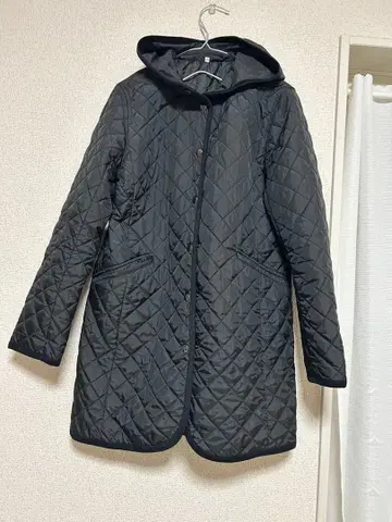 무인양품 후드 부착 블랙 퀼팅 자켓 M