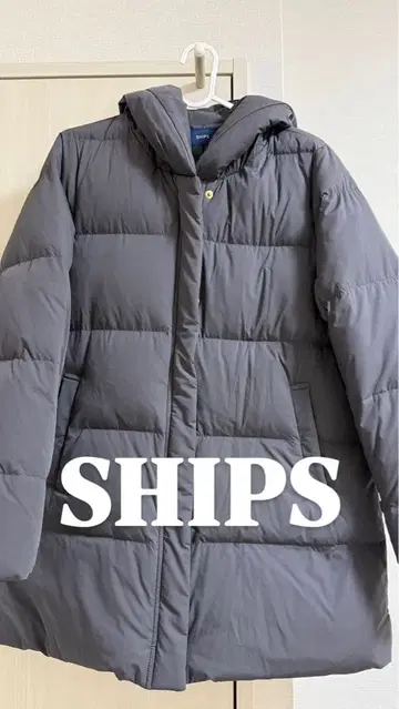 [ 새상품급 ] SHIPS 그레이 후드 부착 여성용 다운 자켓