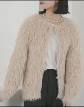 SHENERY 롱 페더 니트 가디건