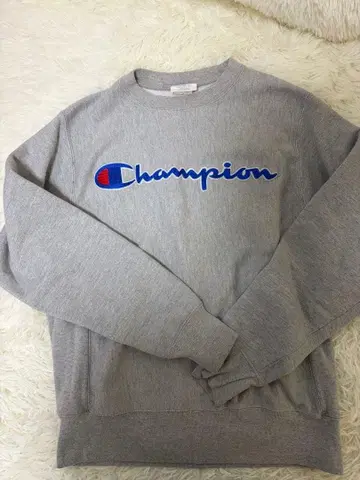 Champion 자수 로고 REVERSEWEAVE 그레이 맨투맨 S