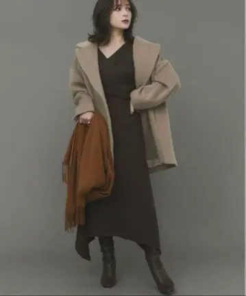 anuans 카슈쿨 리브 니트 원피스