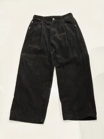 코듀로이 팬츠 블랙 와이드 팬츠 M 사이즈