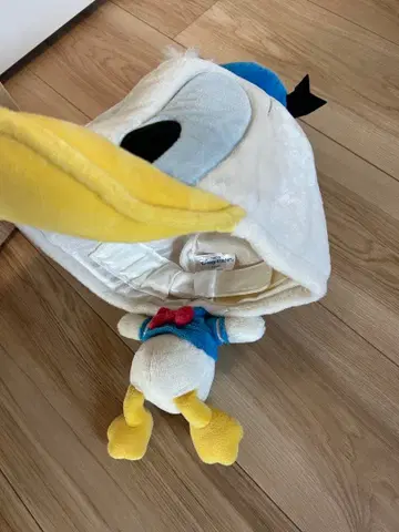 도널드 덕 후드 부착 봉제 인형 캡