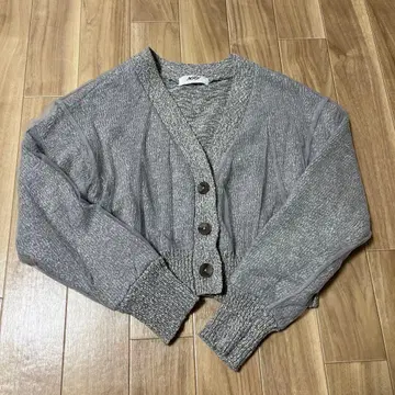 NERGY 그레이 크롭 가디건