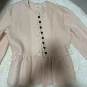 핑크 페플럼 가디건 B 자수