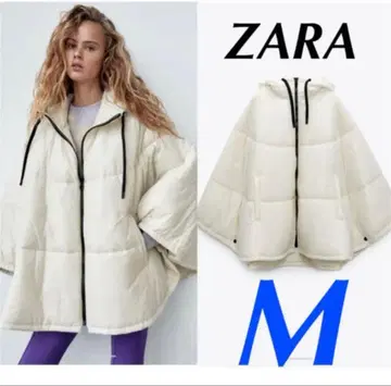 자라 판초형 충전솜 코트 화이트