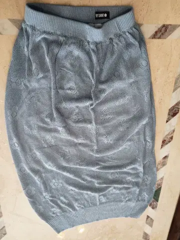 MARY QUANT 꽃무늬 타이트 스커트 라이트 블루 롱 기장 빈티지