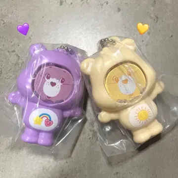 케어베어 사진 프레임 마스코트 2종 세트 [보라색, 옐로우 컬러] 가챠