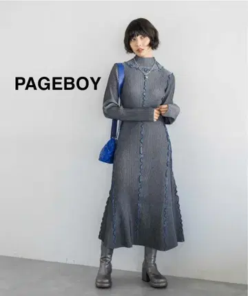PAGEBOY 하이쇼쿠 멜로우 원피스 리브 니트