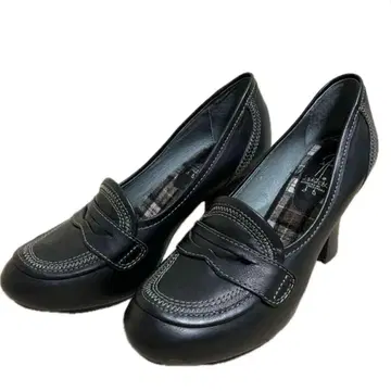 [미사용 새상품] 키다리 아저씨 로퍼 힐 펌프스 블랙 24cm