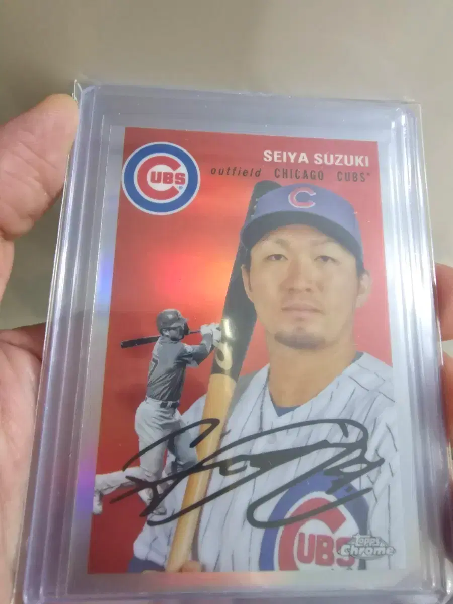 시카고 컵스 스즈키 세이야 Topps Chrome 사인 카드