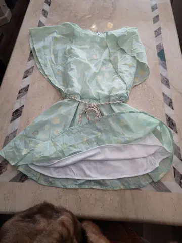 MARY QUANT 스카이블루 플레어 스커트 끈 포함 빈티지풍