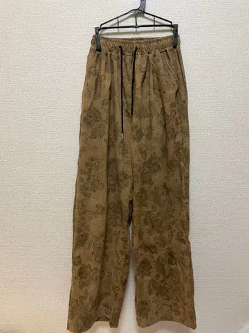 꽃무늬 브라운 와이드 팬츠