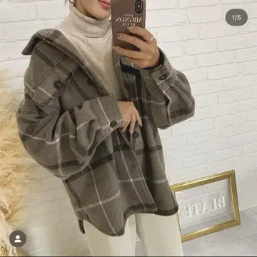 BLATE 체크 cpo 숏코트