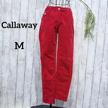 캘러웨이 코듀로이 팬츠 M 골프웨어 따뜻한 빨간색 레드