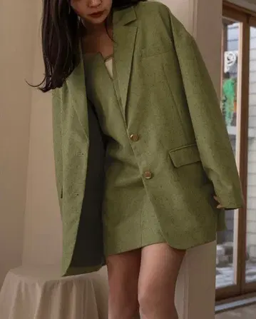 그린 테일러드 자켓 셋업