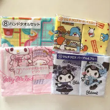 산리오 핸드 타월 멀티 크로스 8개 쿠로미 마이멜로디 한교동