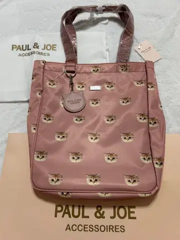 새상품 폴앤조 스몰 누넷 올 패턴 세로형 토트백 A4 핑크