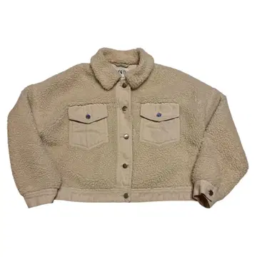 ZARA 자라 여성용 보아 블루종 보아 자켓 아이보리 화이트 계열 S