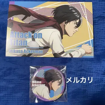 진격의 거인 세계 육상 콜라보 미카사 캔뱃지 엽서