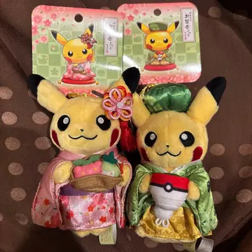 포켓몬 피카츄 마스코트 한나리 다회 놀이 암수 kyoto 한정판