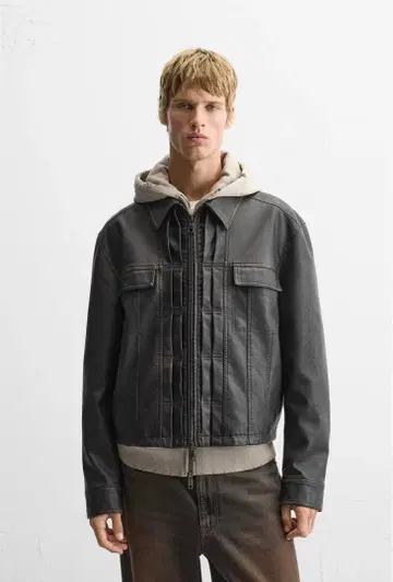 ZARA 그라데이션 인조 가죽 자켓