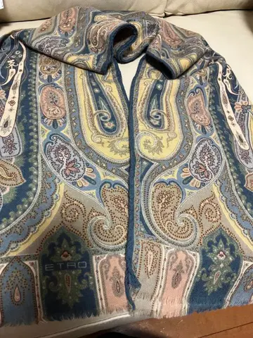새상품급 ETRO 페이즐리 무늬 스톨 울 실크