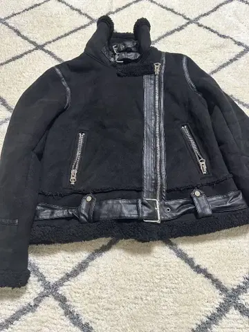 양가죽 가죽 숏 무스탕 코트