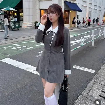 omiyu 기획 백 레이스업 셔츠 원피스