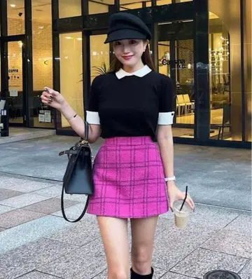 sheller 컬러 트위드 큐롯