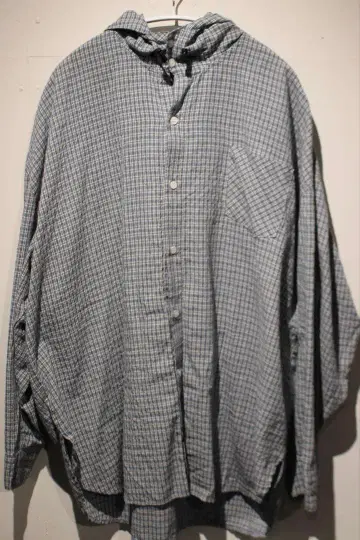 hoodie check shirts blue