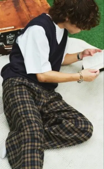 INTER FACTORY 체크 무늬 팬츠 류세이 S 사이즈