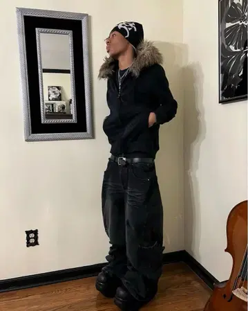 퍼 지퍼 후드티 y2k archive opium core 해외 스트릿