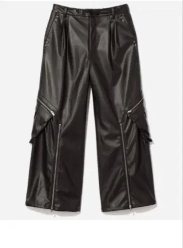HARE 지퍼 와이드 카고 팬츠 S 사이즈 인조 가죽