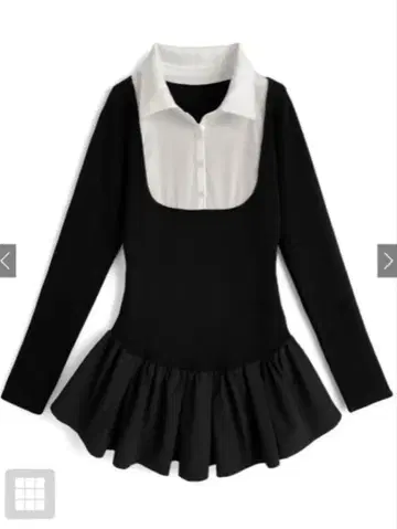 GRL 셔츠 도킹 플레어 니트 미니 원피스 ru1204 S