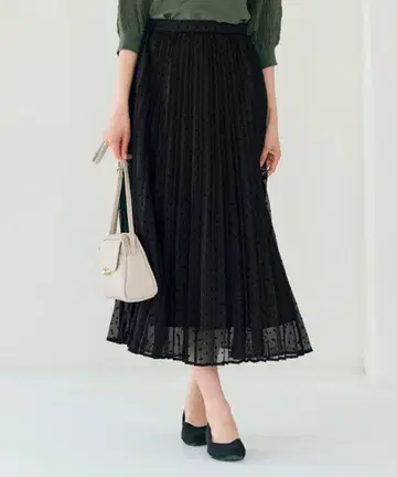 grove 플로키 도트 플리츠 스커트