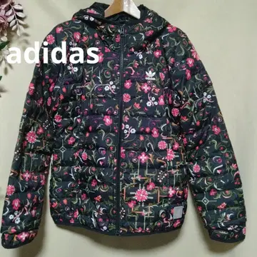 격하게 귀여운 adidas 보타니컬 꽃무늬 충전솜 블루종 L