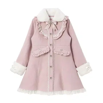 유메텐보 DearMyLove 디어마이러브 양산형 코트 핑크 화이트