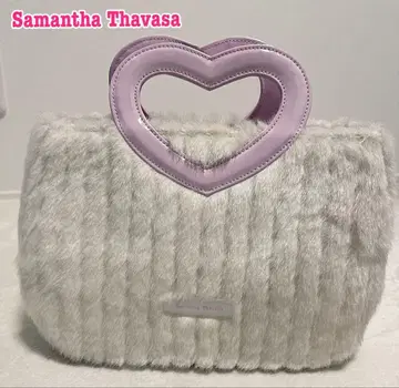 컨디션 최상 레어 사만사 사바사바 퍼 핸드백 하트 데이트