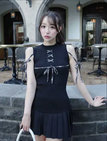 Darich 도킹 레이스업 미니 원피스 BLK FL