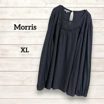 레이스 긴팔 블라우스 [ LL ] 차콜 그레이 [ 모리스 Morris ]